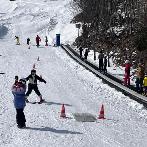 Kinder fahren im Kinderland Ski